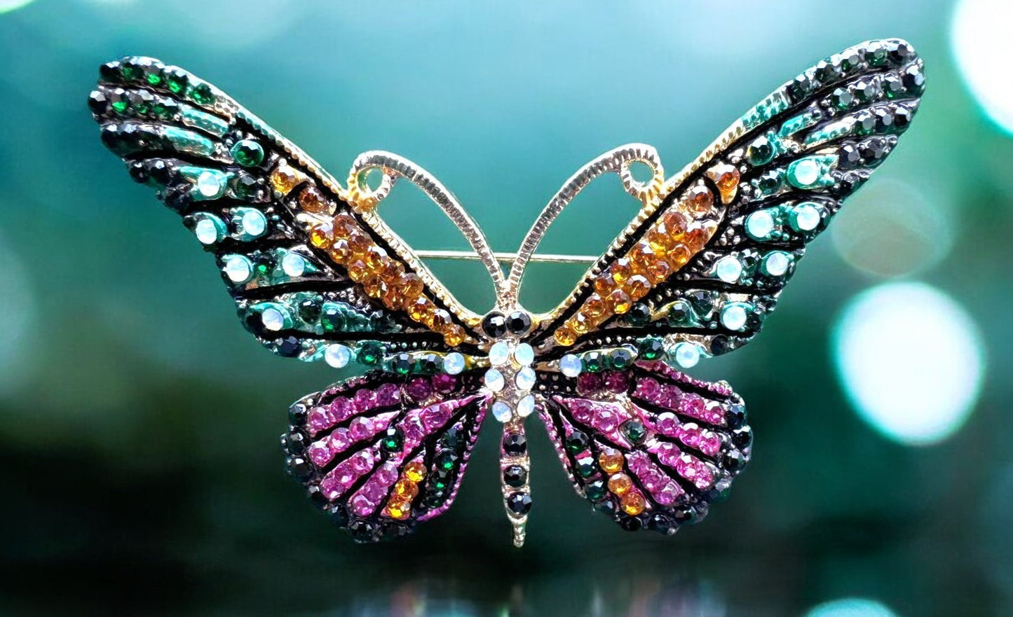 Spilla Gioiello Farfalla Smeraldo - COD. 027