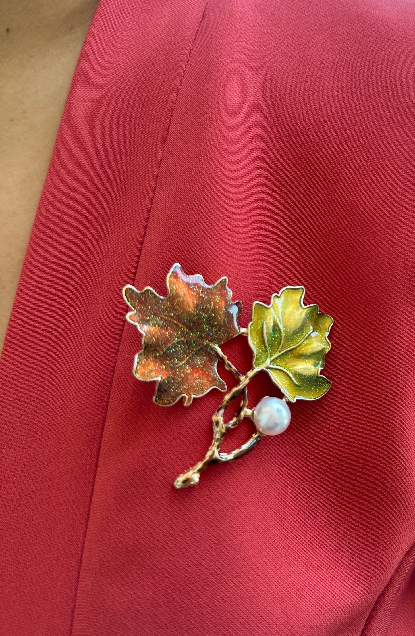 Spilla Gioiello Foglie - COD. 025